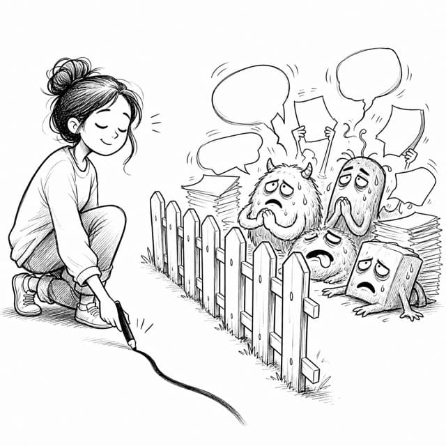 Sketsa editorial SLovi untuk topik simple life bikin hidup lebih ringan